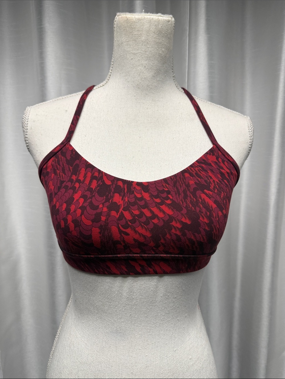 lululemon athletica Burgundy and Dark Red Patterned Sports Bra NWOT